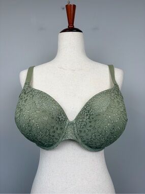Victoria’s Secret Body by Victoria Lined Perfect Coverage Lace Bra 38DDD Olive